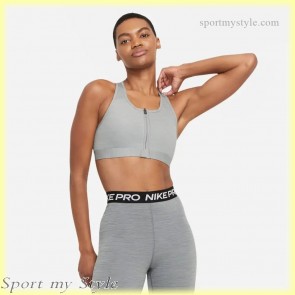 Nike Women’S Medium-Support Padded Zip-Front Sports Bra (DD1205-073)